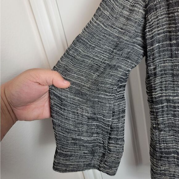 EILEEN FISHER Linen Blend Loose Weave Open Front Cardigan - Picture 3 of 8
